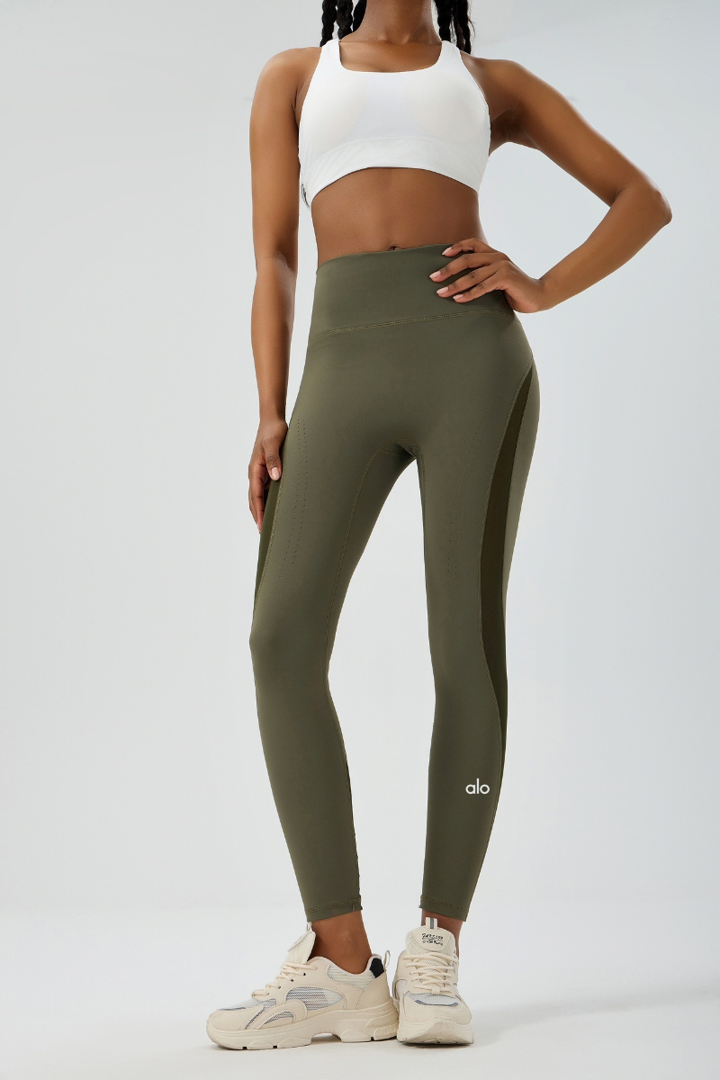 zalo3111   Women's Spring and Autumn Breathable Mesh Yoga Pants, High Waist Tight Waist, Sports Pants, Clothing