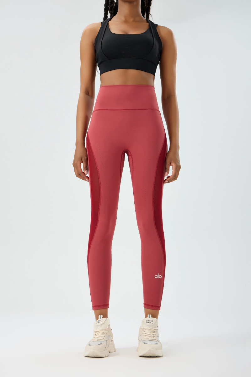 zalo3111   Women's Spring and Autumn Breathable Mesh Yoga Pants, High Waist Tight Waist, Sports Pants, Clothing